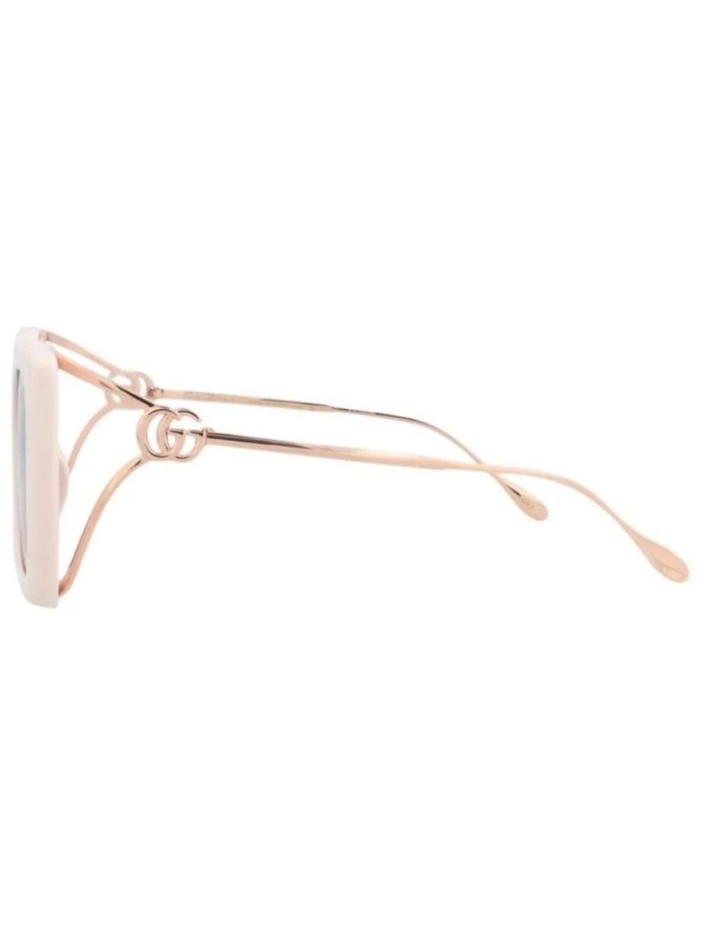 New Gucci Womens Square/Rectangle Ivory Gold Violet Fashion Designer Sunglasses